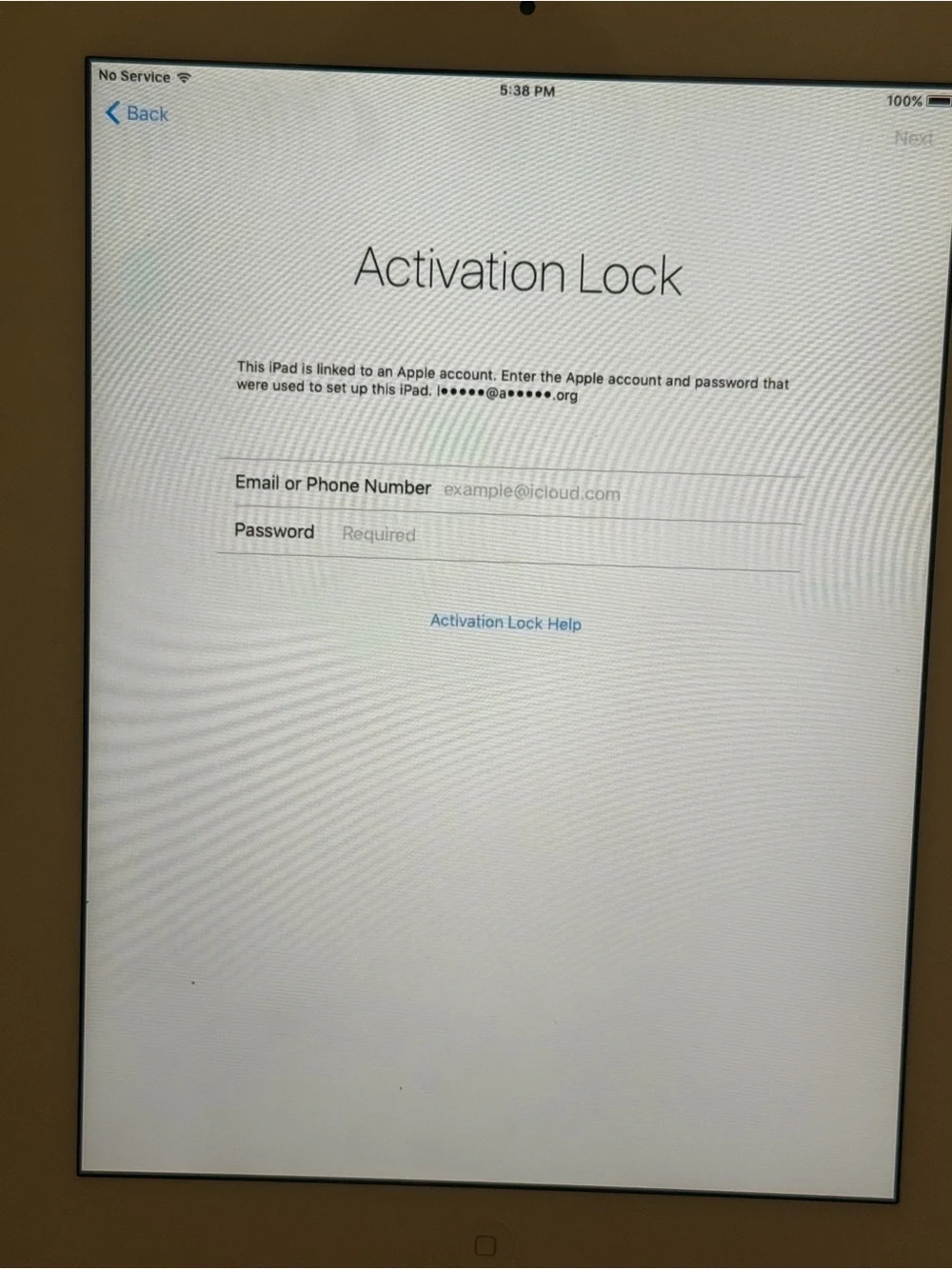 Apple iPad Tablet - Black and White - Activation Locked